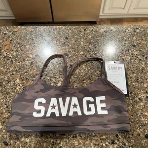 Savage Barbell Sports Bra. Size Small. Green camo.